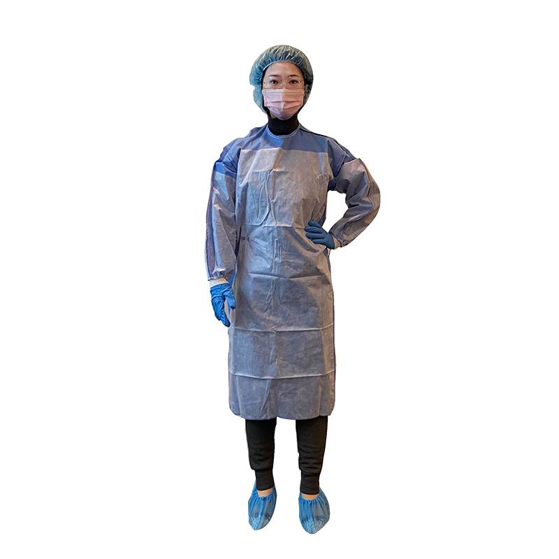 Quality Inspection for China SMS Non-Woven ANSI/AAMI PB70 Level 1, 2, 3, 4 En13795 Medical Disposable Reinforced Surgical Gown Sterile for Hospital